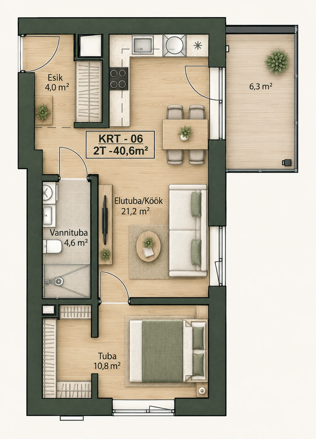 Floor plan of apartment 6