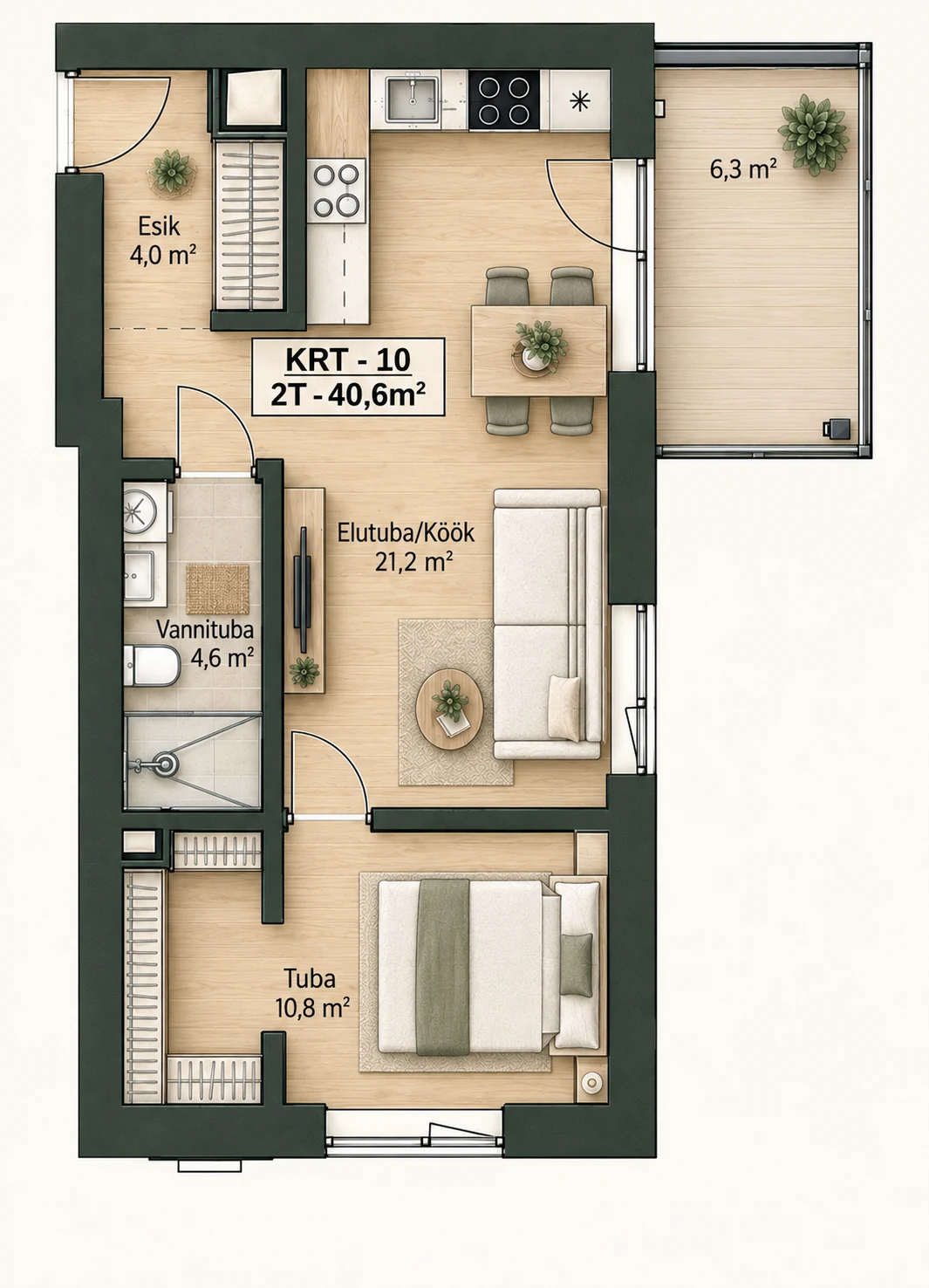 Floor plan of apartment 10