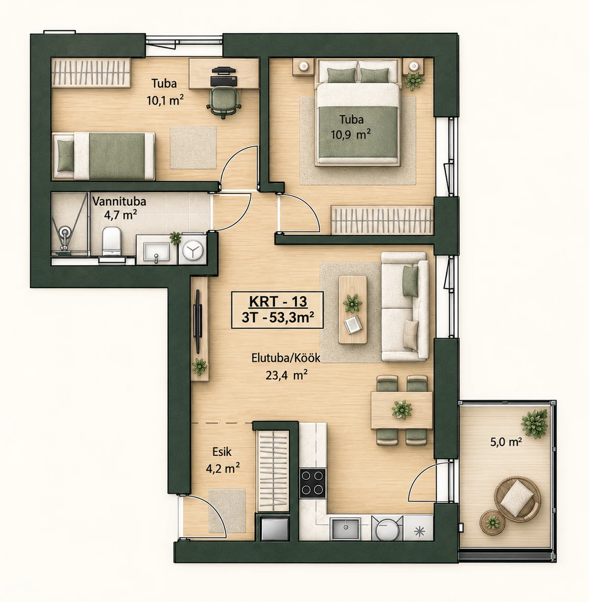 Floor plan of apartment 13